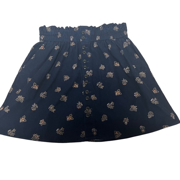 Madewell Dresses & Skirts - Madewell Women’s Navy Corduroy Floral Paperbag Mini Skirt Small Preppy Feminine.